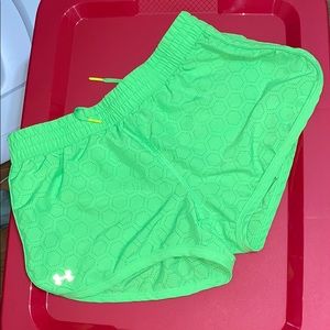 neon green underarmour shorts